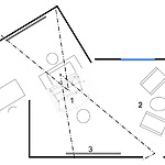 Fig. 13 The shared mediated space which emerges as two rooms are joined can also be represented as a spatial montage.