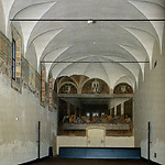 Fig. 2 One encounters The Last Supper inside a large and currently empty room of the cloister Santa Maria delle Grazie in Milan.