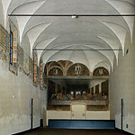 Fig. 2 One encounters The Last Supper inside a large and currently empty room of the cloister Santa Maria delle Grazie in Milan.