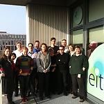 The workshop participants on the sunny terrace of the Eindhoven co-location centre